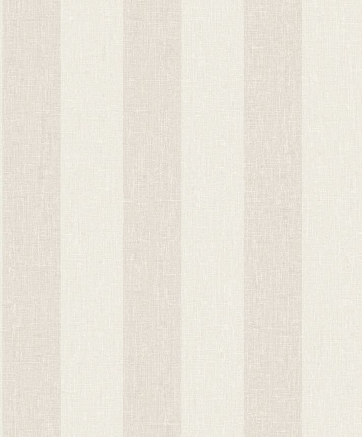 Cream striped wallpaper, fabric imitation, AT4002, Atmosphere, Grandeco