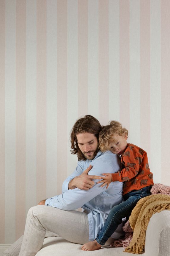 Light pink striped wallpaper, fabric imitation, AT4018, Atmosphere, Grandeco