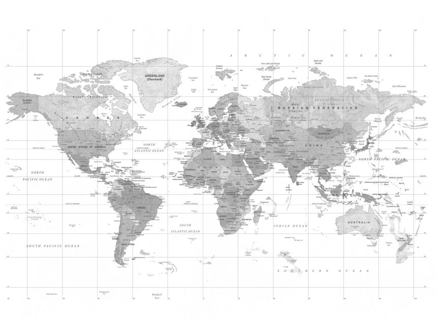 Wall mural, World Map, ML3002, Mural Young Edition, Grandeco