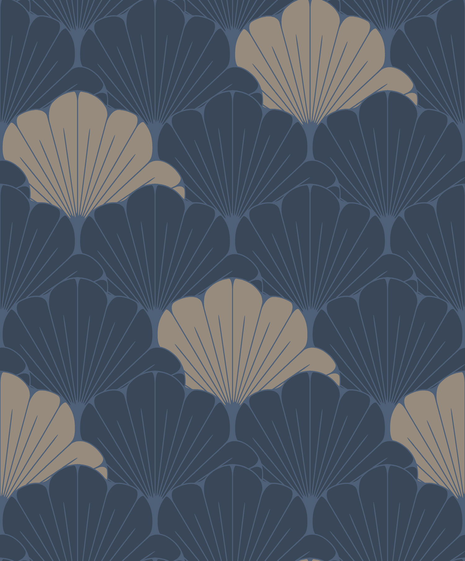 Blue-gold floral wallpaper, M64001, Elegance, Ugepa