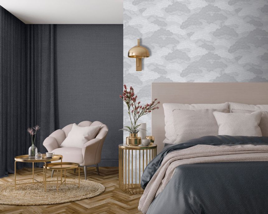Gray wallpaper, twigs, trees, M64409, Elegance, Ugepa