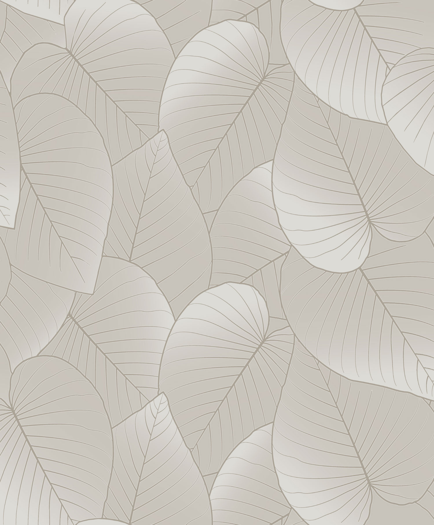 Grey-beige wallpaper with leaves, B21207  Botanique  Ugepa