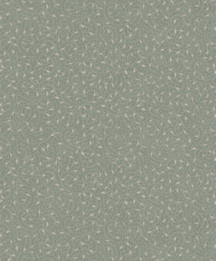 Green wallpaper with twigs, M67414, Botanique, Ugepa