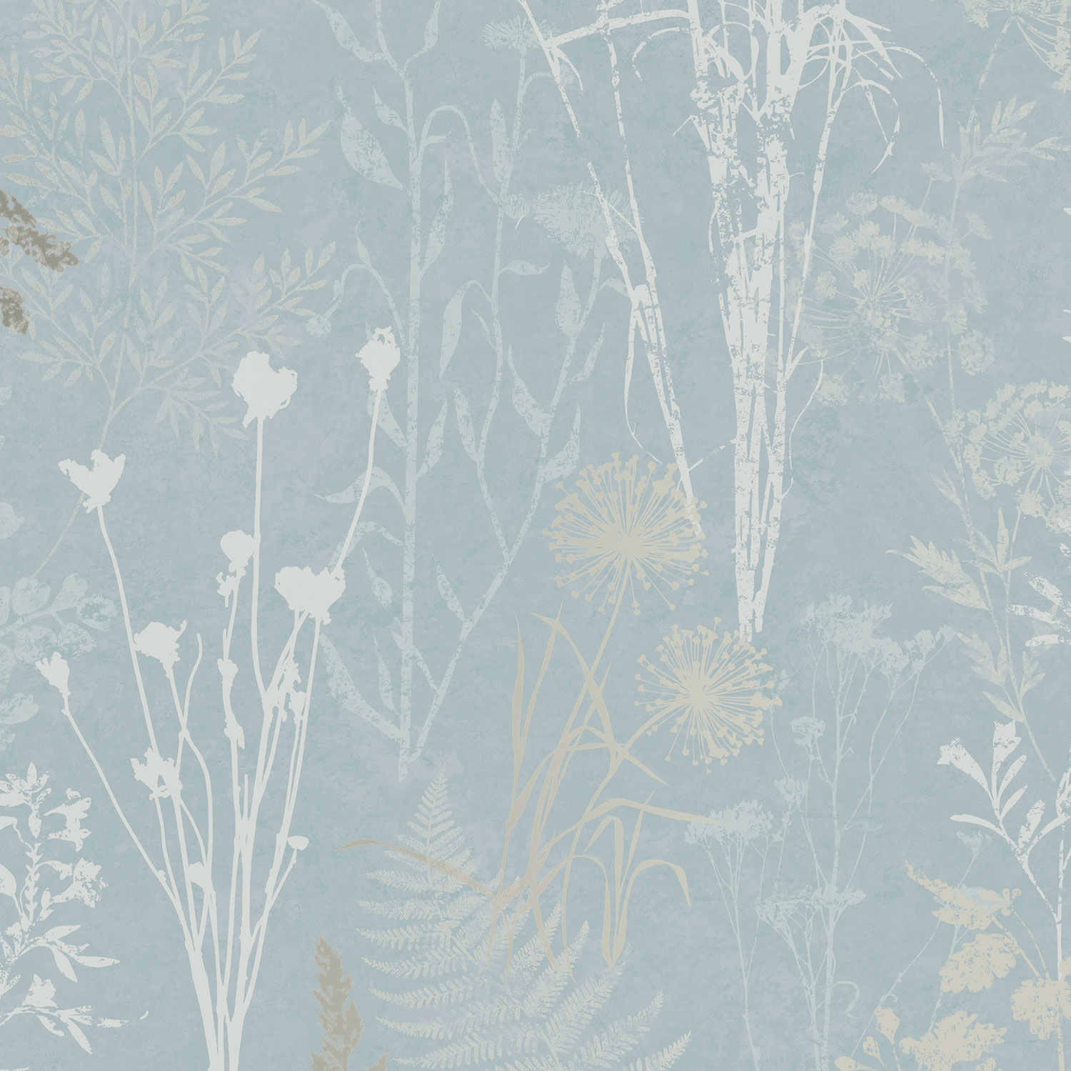 Blue wallpaper, flowers, leaves, 120715, Vavex 2025