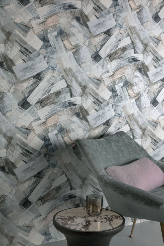 Grey-beige wallpaper, plaster imitation, TI3004, Time 2025, Grandeco
