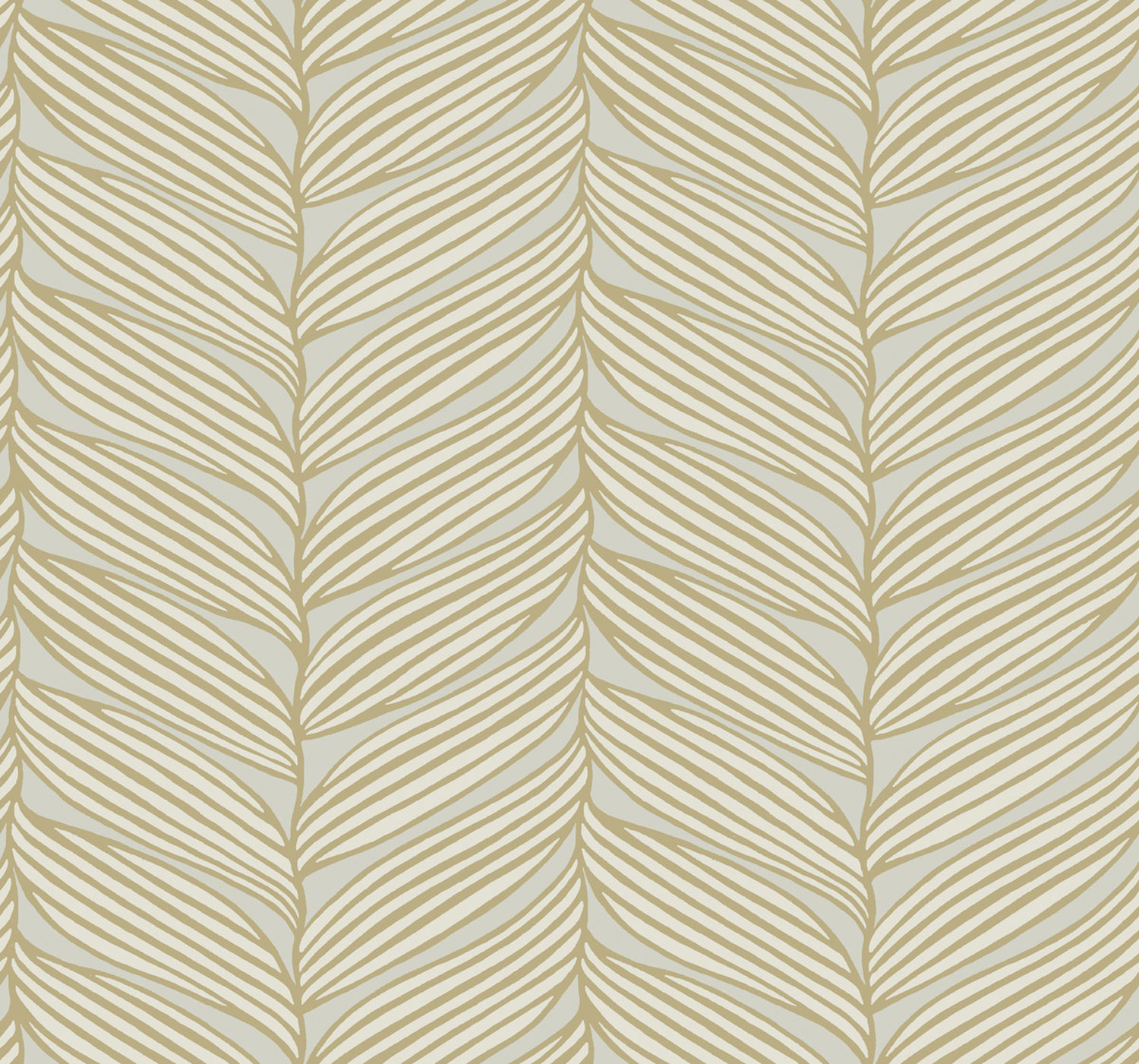 Gray-gold wallpaper, leaves, MD7162, Modern Metals, York