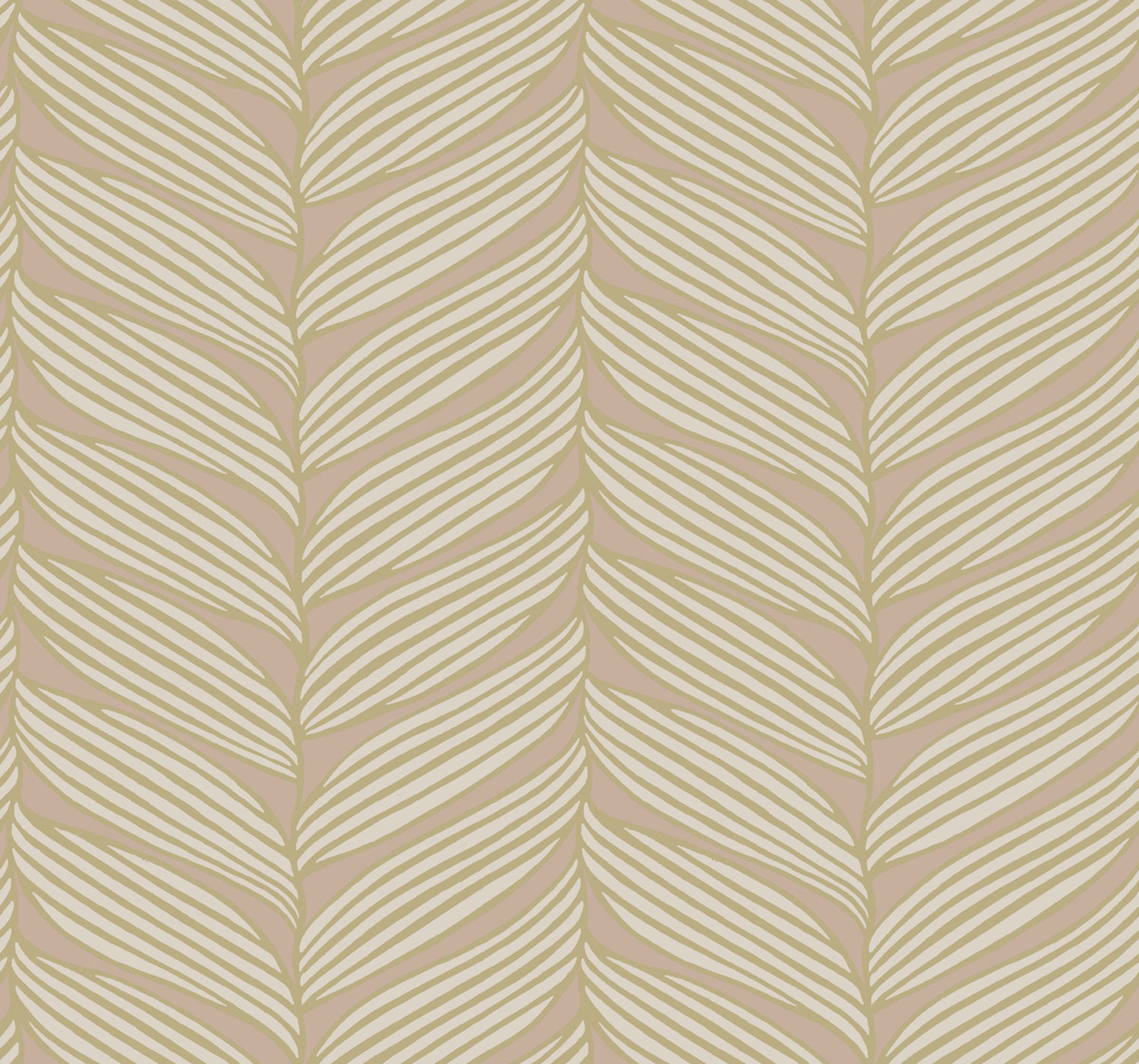 Pink-gold wallpaper with leaves, MD7161, Modern Metals, York