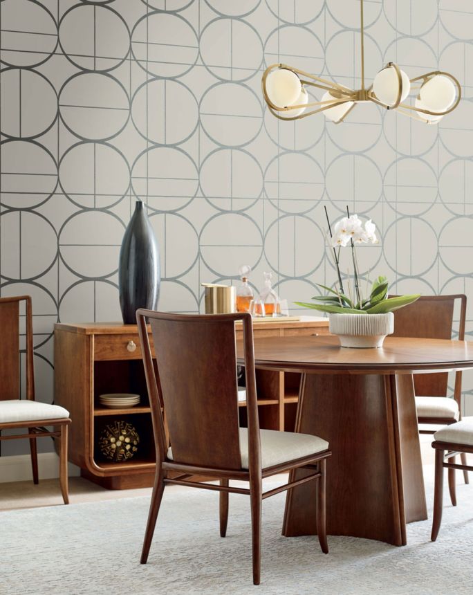Gray-silver geometric wallpaper, MD7201, Modern Metals, York