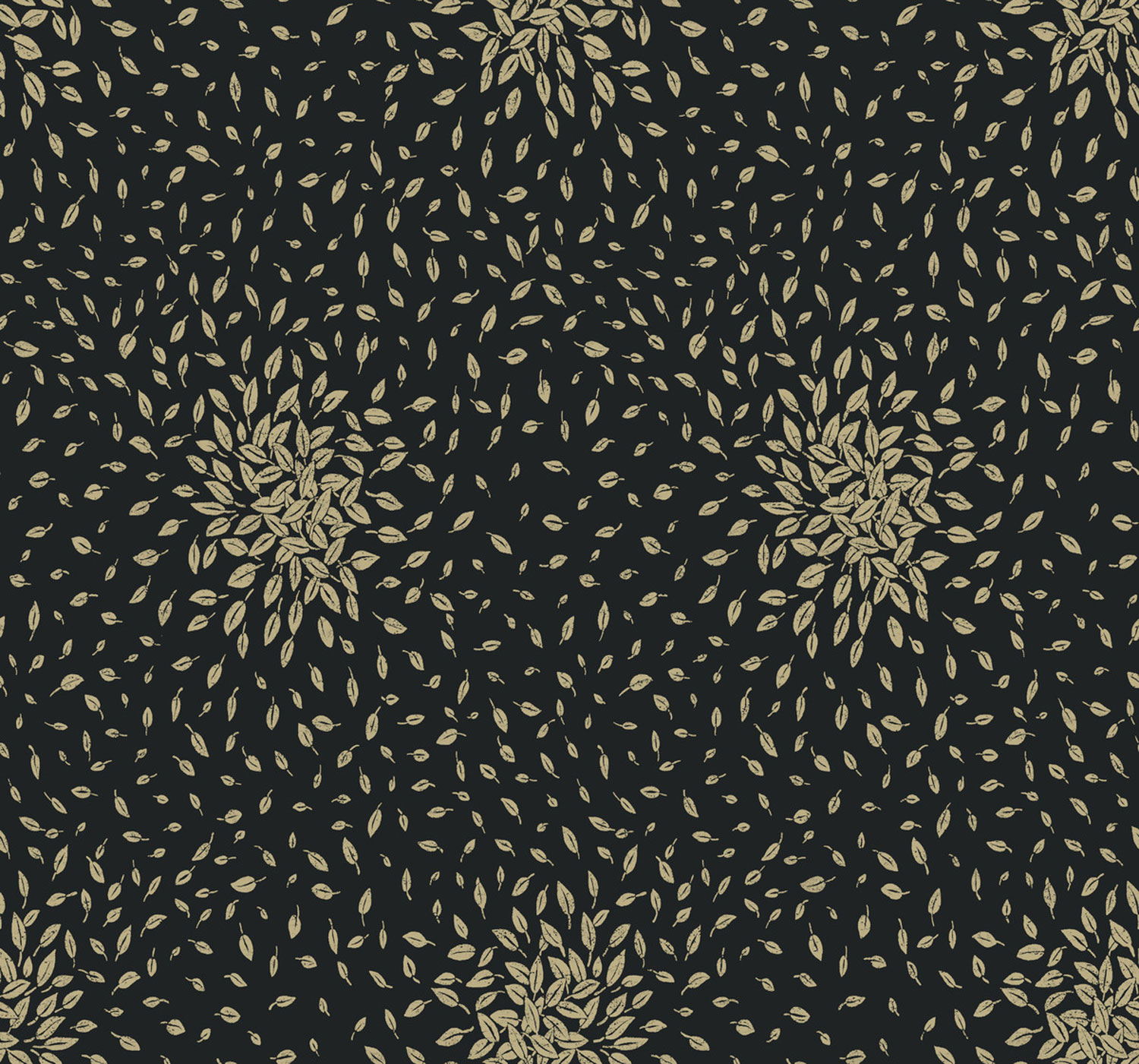 Black-gold wallpaper with leaves, MD7102, Modern Metals, York