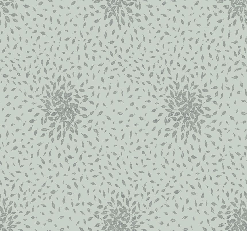 Blue-silver wallpaper with leaves, MD7101, Modern Metals, York