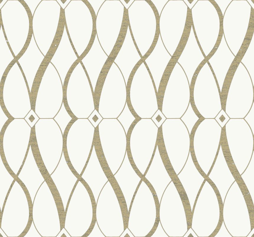Cream-gold geometric wallpaper, MD7171, Modern Metals, York