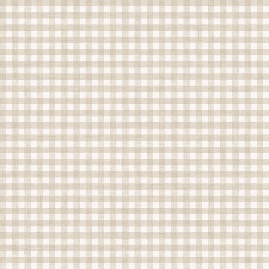 Non-woven wallpaper, beige checkered, 84066, Blooming Garden, Cristiana Masi by Parato