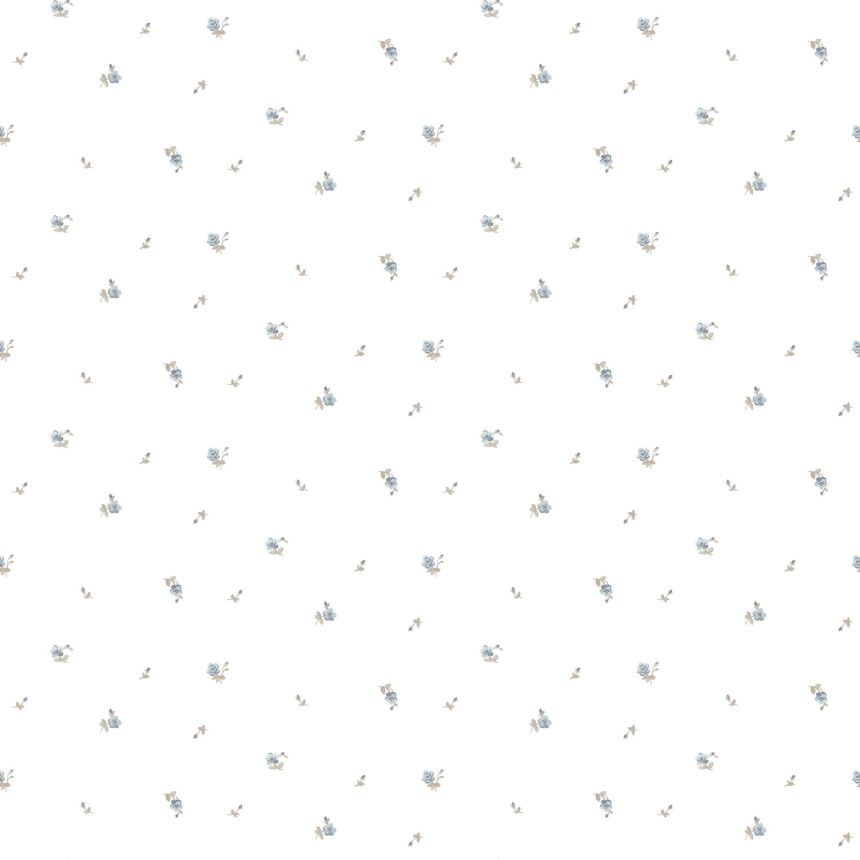 White non-woven floral wallpaper, 12343, Fiori Country, Parato