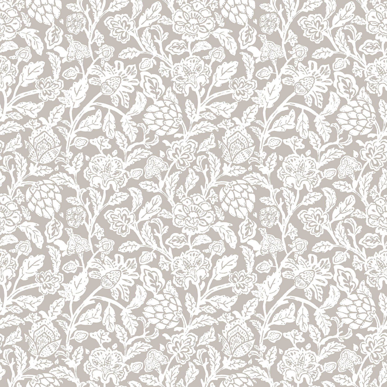 Gray non-woven floral wallpaper, 12349, Fiori Country, Parato