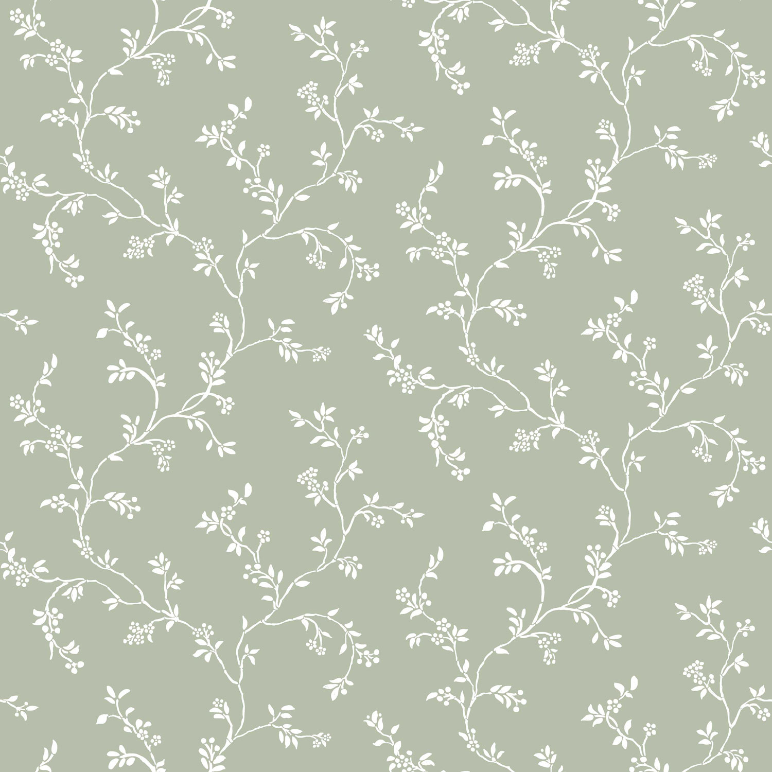 Green non-woven floral wallpaper, 12355, Fiori Country, Parato