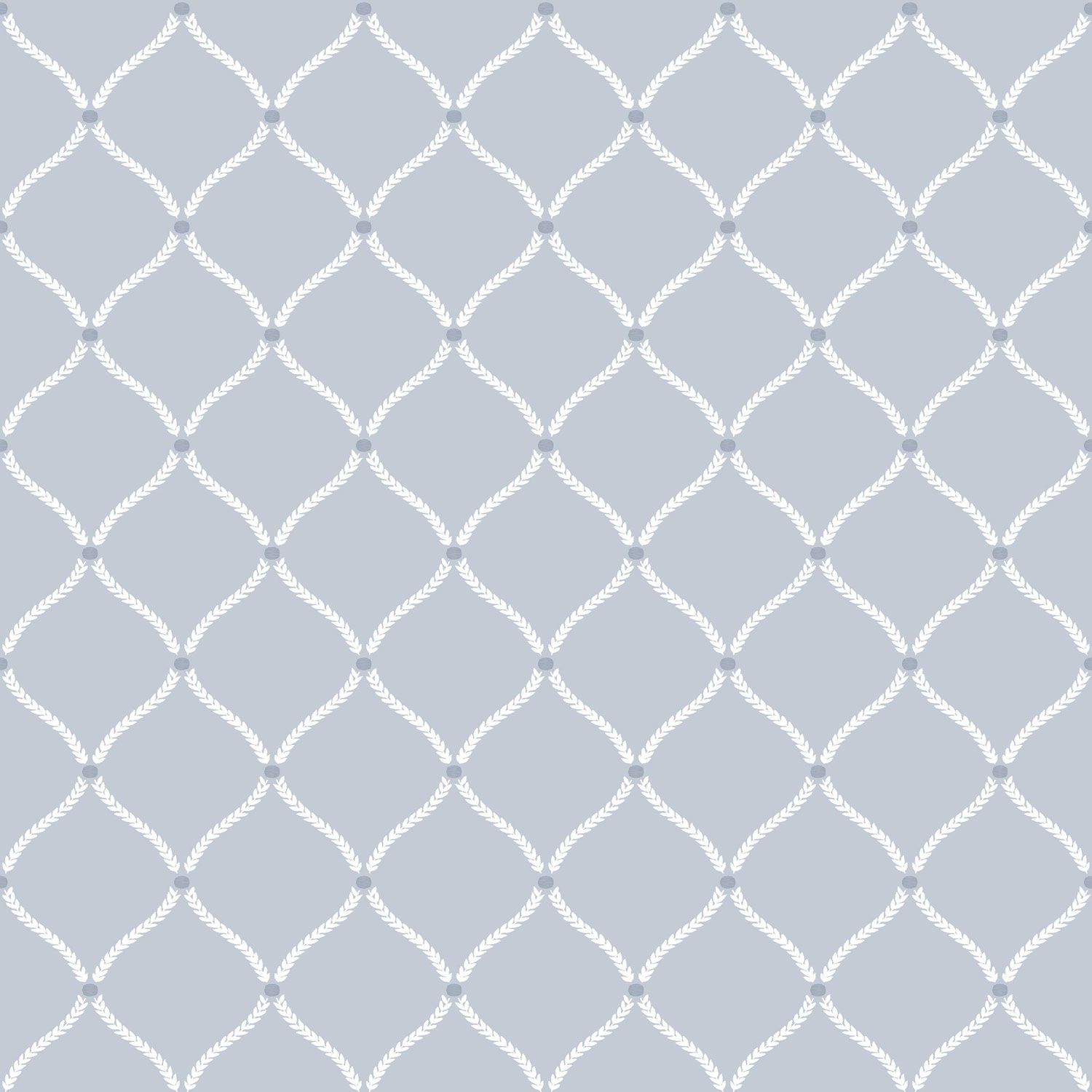 Pale blue wallpaper with white ornaments, 12356, Fiori Country, Parato