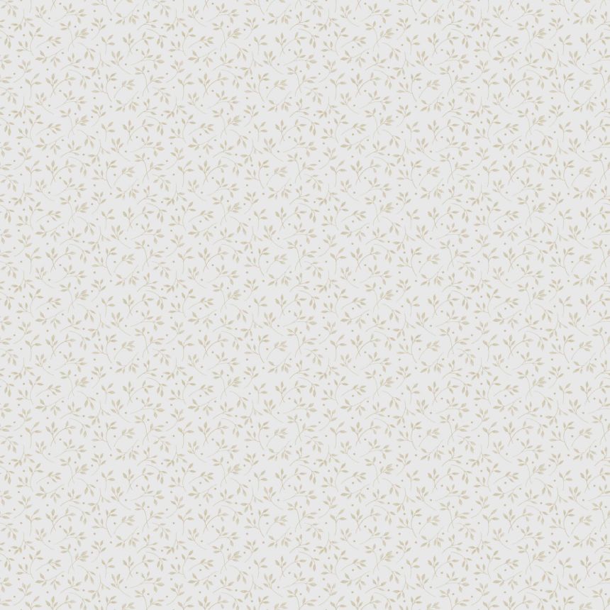 White non-woven wallpaper with branches,,12369, Fiori Country, Parato