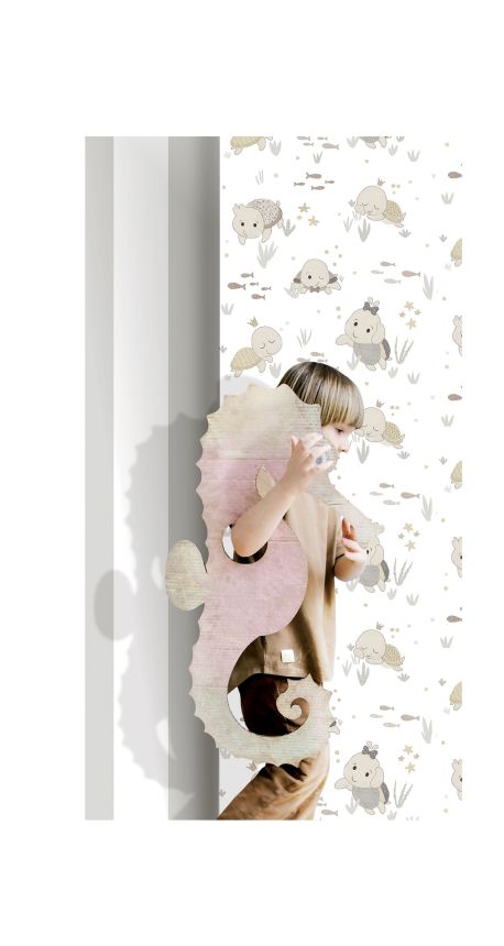 Children's wallpaper, water turtles, 14850, Happy, Parato