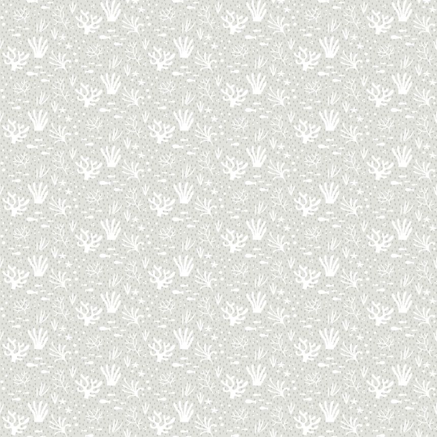Gray children's wallpaper, water plants and fish, 14853, Happy, Parato