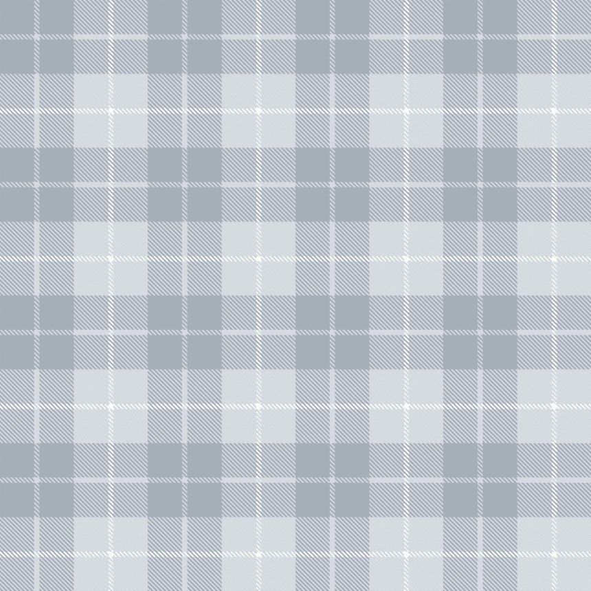 Blue wallpaper, check fabric imitation, 14873, Happy, Parato