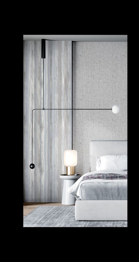 White-gray non-woven wallpaper, fabric imitation, 24452, Textum, Pictura, Cristiana Masi by Parato