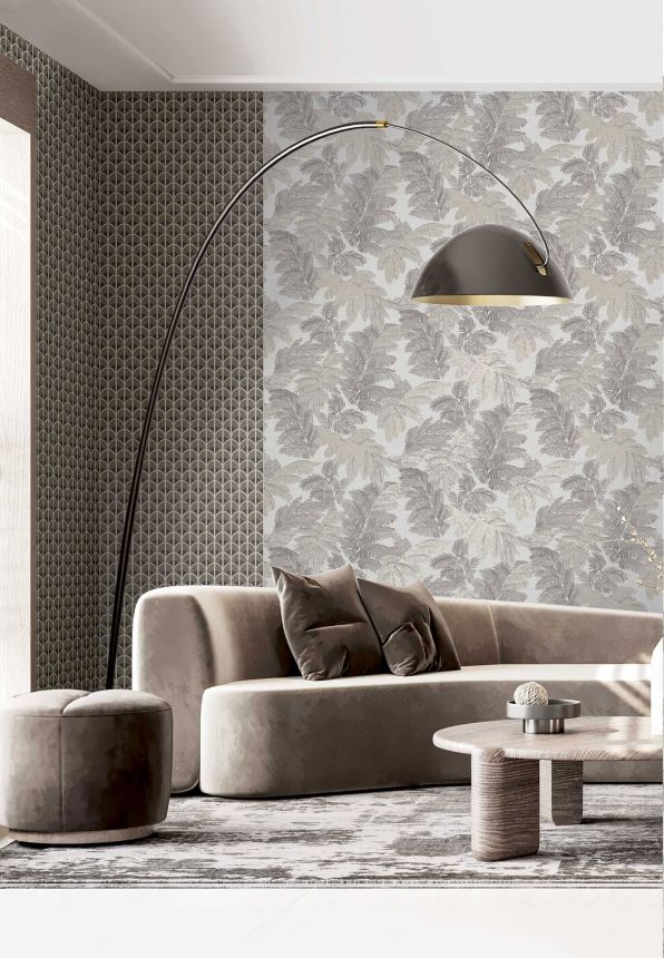 Brown wallpaper with leaves, 28812, Thema, Cristiana Masi by Parato