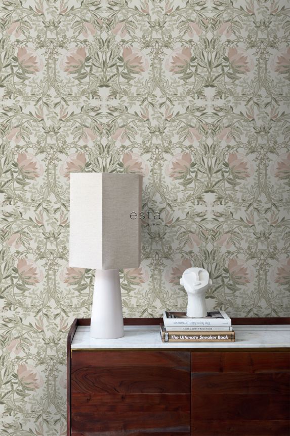 Art Nouveau non-woven floral wallpaper, 139418, Vintage Flowers, Esta Home