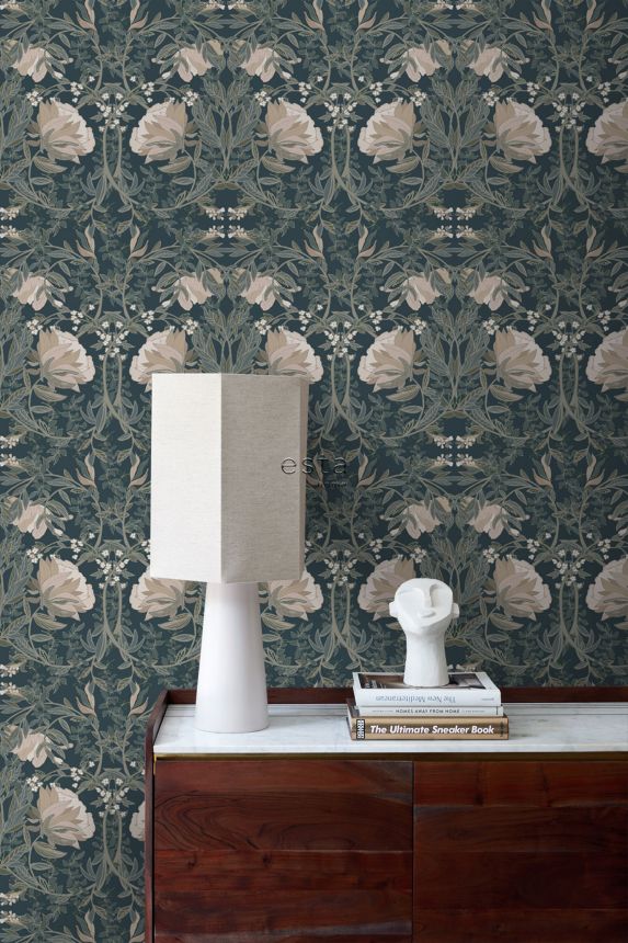 Art Nouveau non-woven floral wallpaper, 139421, Vintage Flowers, Esta Home