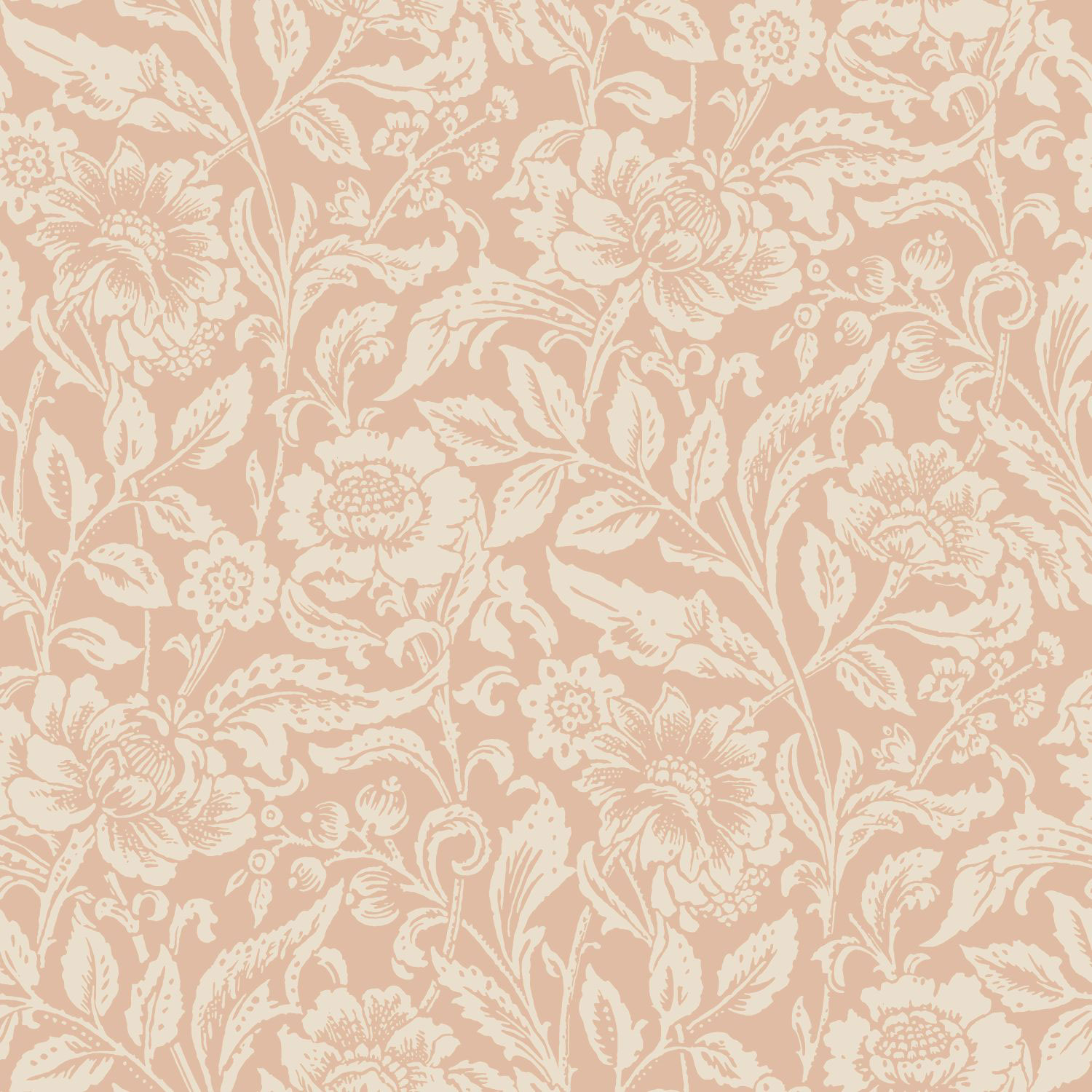 Beige non-woven floral wallpaper, 139427, Vintage Flowers, Esta Home