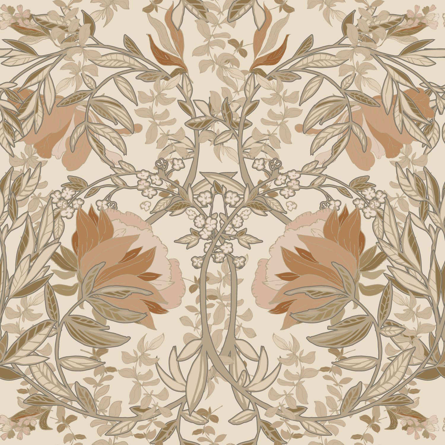 Art Nouveau non-woven floral wallpaper, 139459, Vintage Flowers, Esta Home