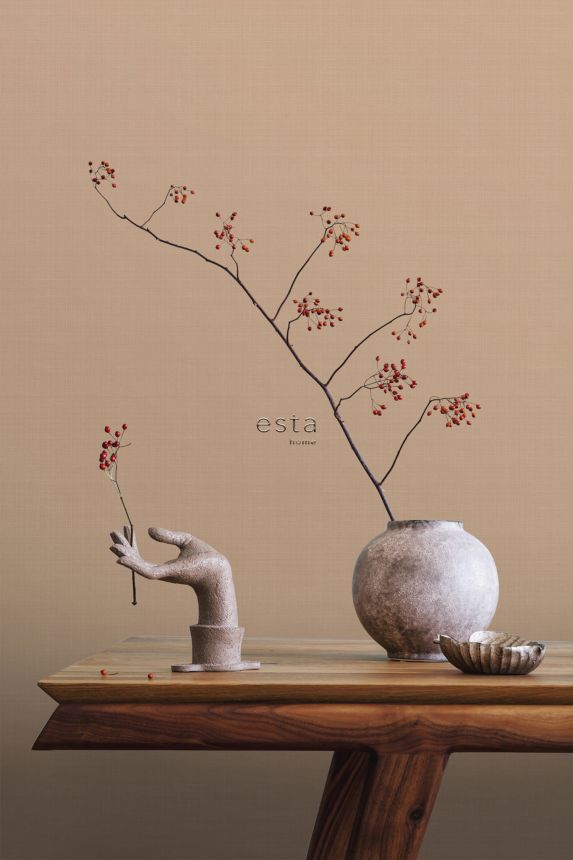 Brown non-woven wallpaper with a grid pattern 139473, To the Moon and Back, Esta Home