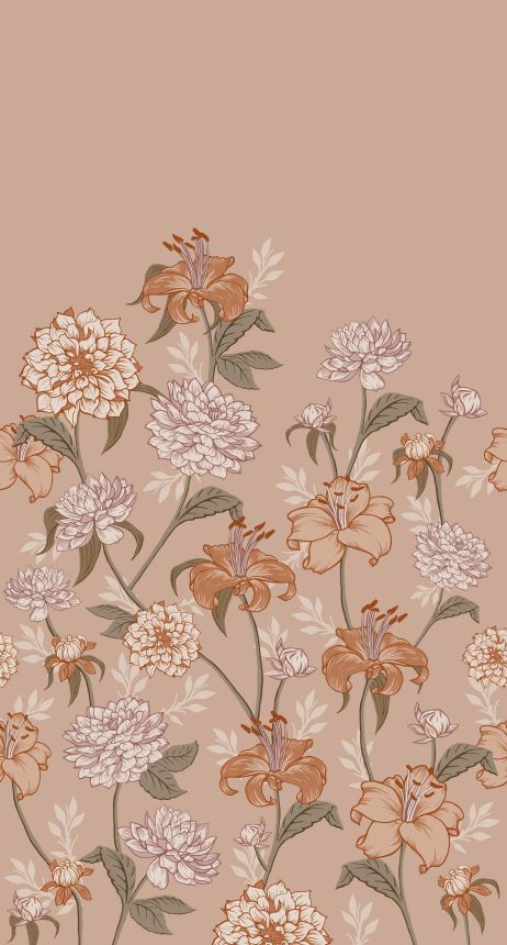 Floral non-woven wall mural, 159210, Vintage Flowers, Esta Home