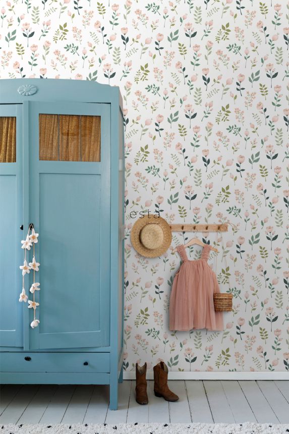 Floral non-woven wallpaper, 139339, To the Moon and Back, Esta Home