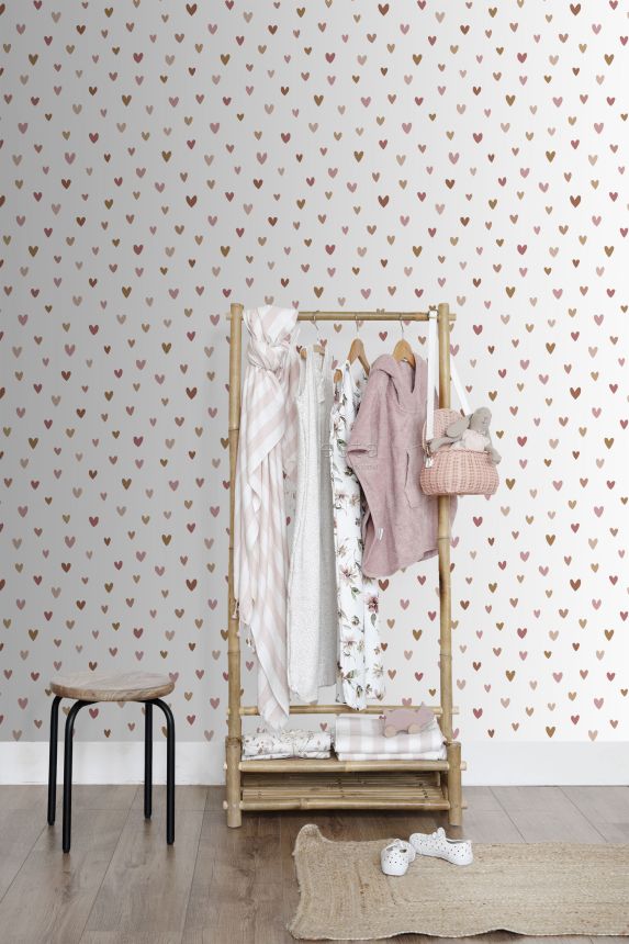 Non-woven wallpaper, hearts, 139360, To the Moon and Back, Esta Home