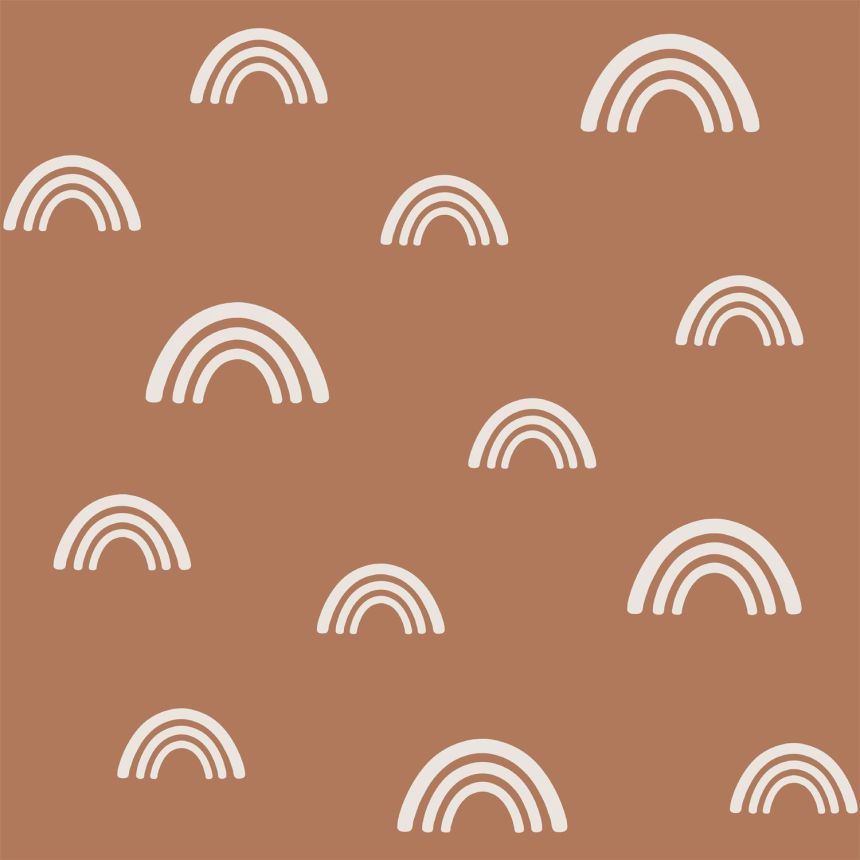 Brown non-woven wallpaper, rainbow, 139383, To the Moon and Back, Esta Home