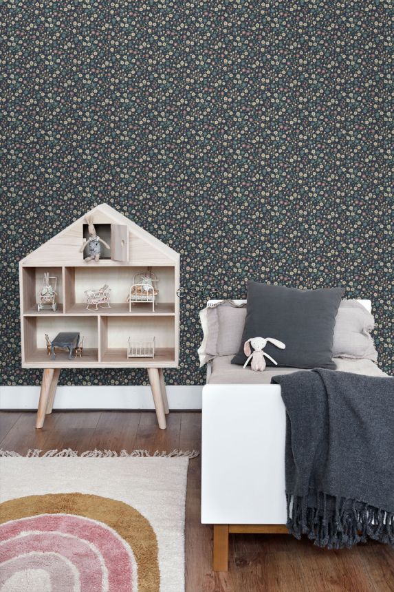 Blue floral non-woven wallpaper, 139471, To the Moon and Back, Esta Home