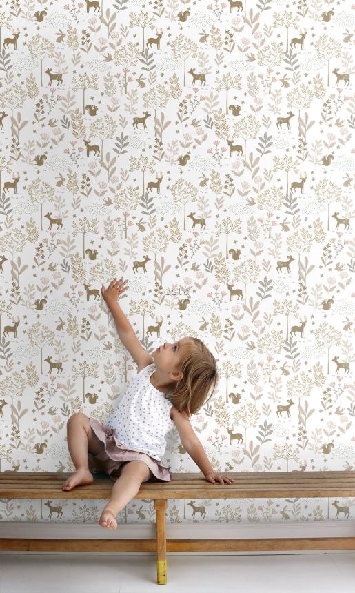 Children's wallpaper with animals, 139521, To the Moon and Back, Esta Home