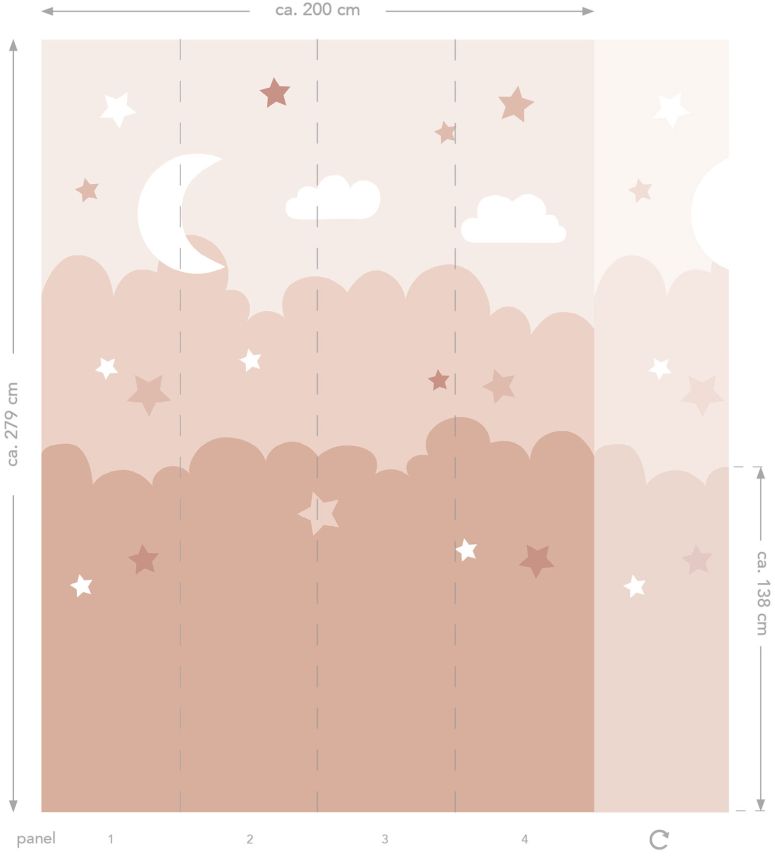 Children's wall mural, night sky, 159249, To the Moon and Back, Esta Home