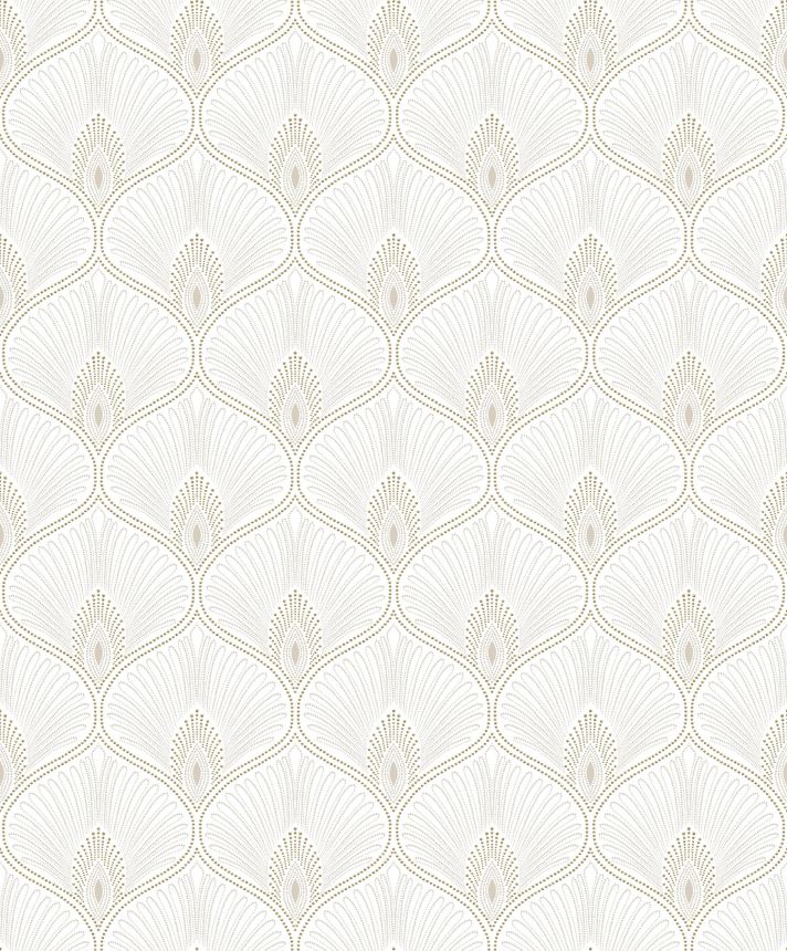 Cream baroque wallpaper, OTH201, Othello, Zoom by Masureel