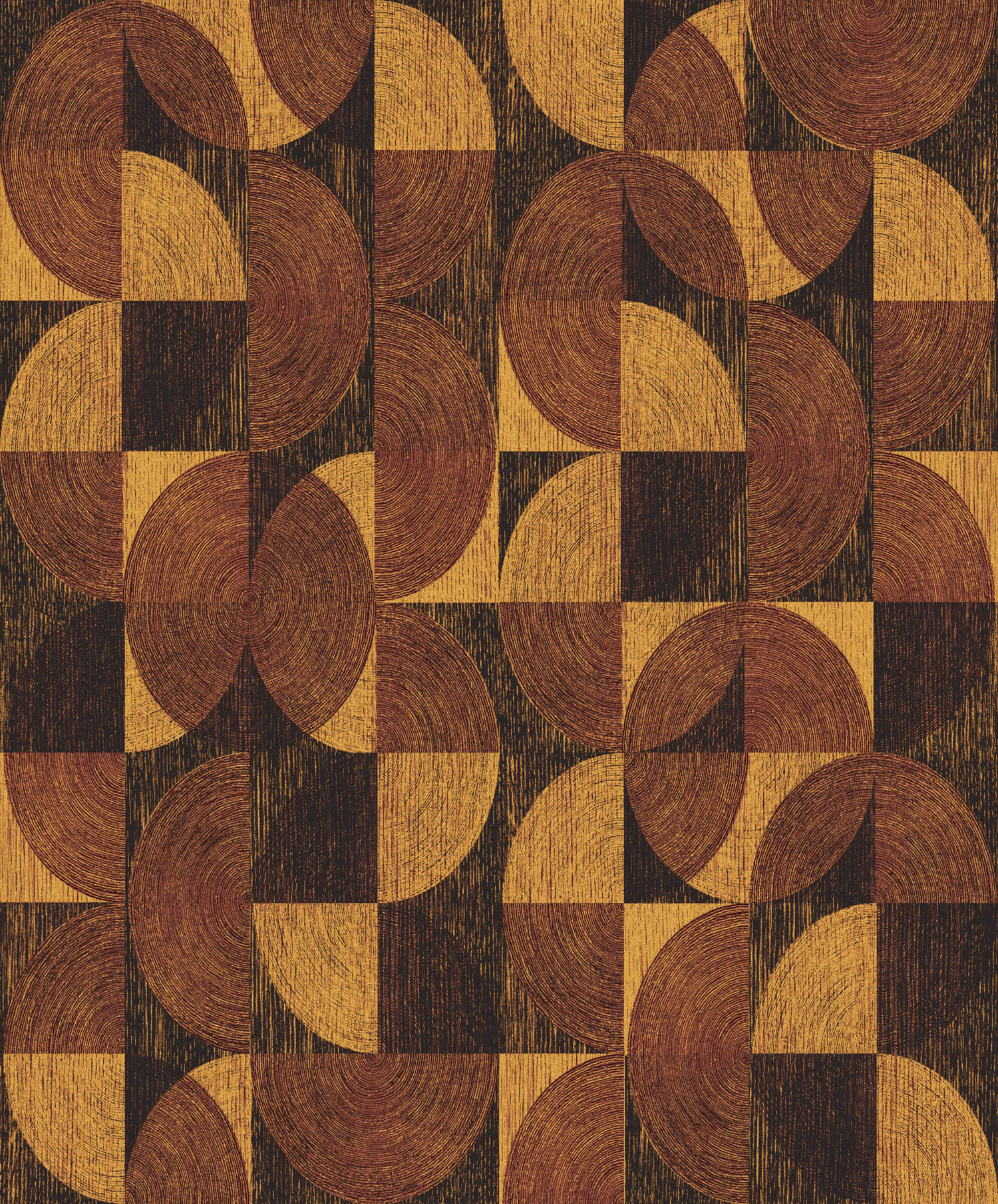 Wine-gold geometric wallpaper, SPI003, Spirit of Nature, Khroma by Masureel