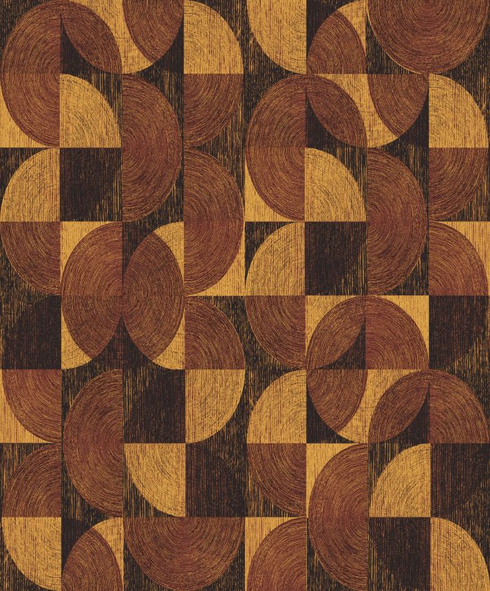 Wine-gold geometric wallpaper, SPI003, Spirit of Nature, Khroma by Masureel