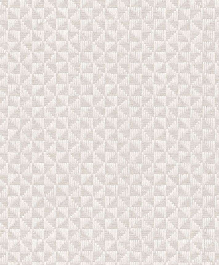 Gray-beige geometric wallpaper, ZEN303, Zen, Zoom by Masureel