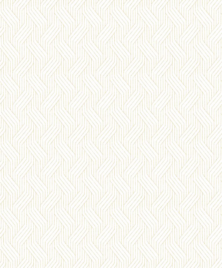 White-gold geometric wallpaper, ZEN404, Zen, Zoom by Masureel