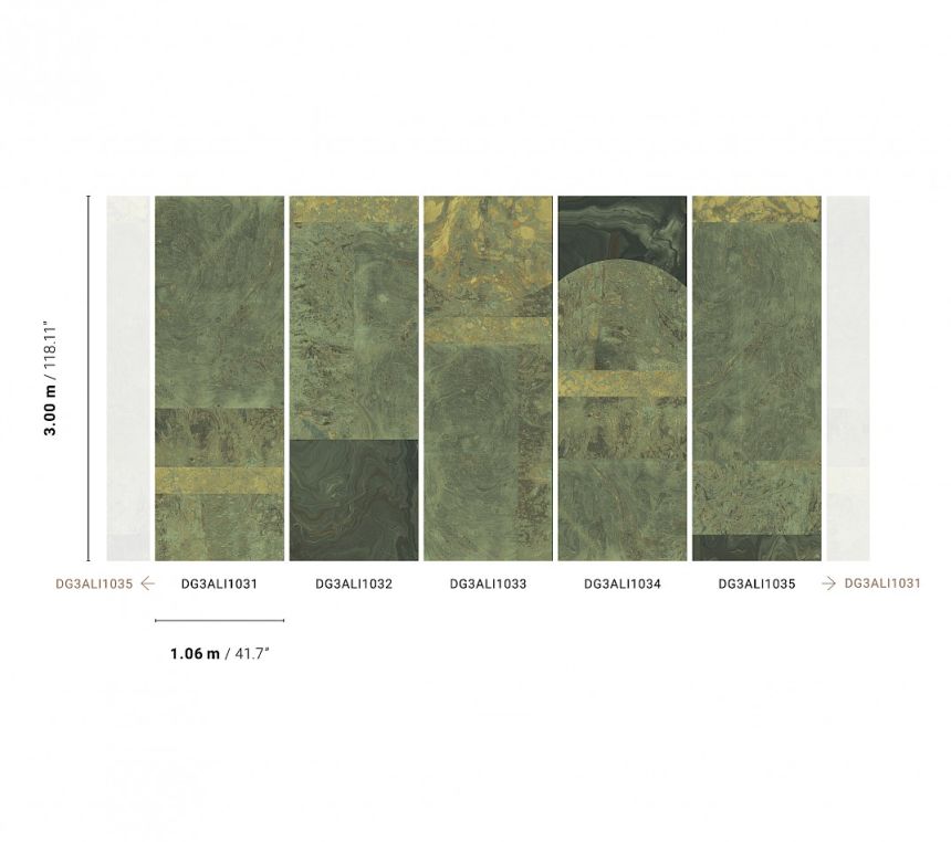 Green wall mural, Marble, DG3ALI1032, Wall Designs III, Khroma by Masureel