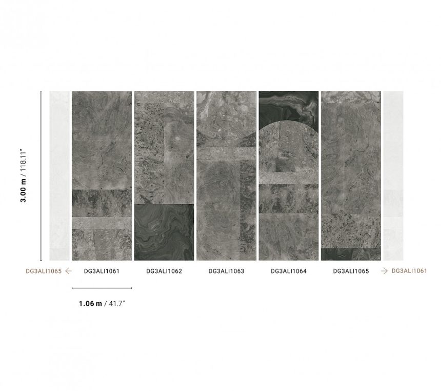 Wall mural, Gray marble, DG3ALI1065, Wall Designs III, Khroma by Masureel