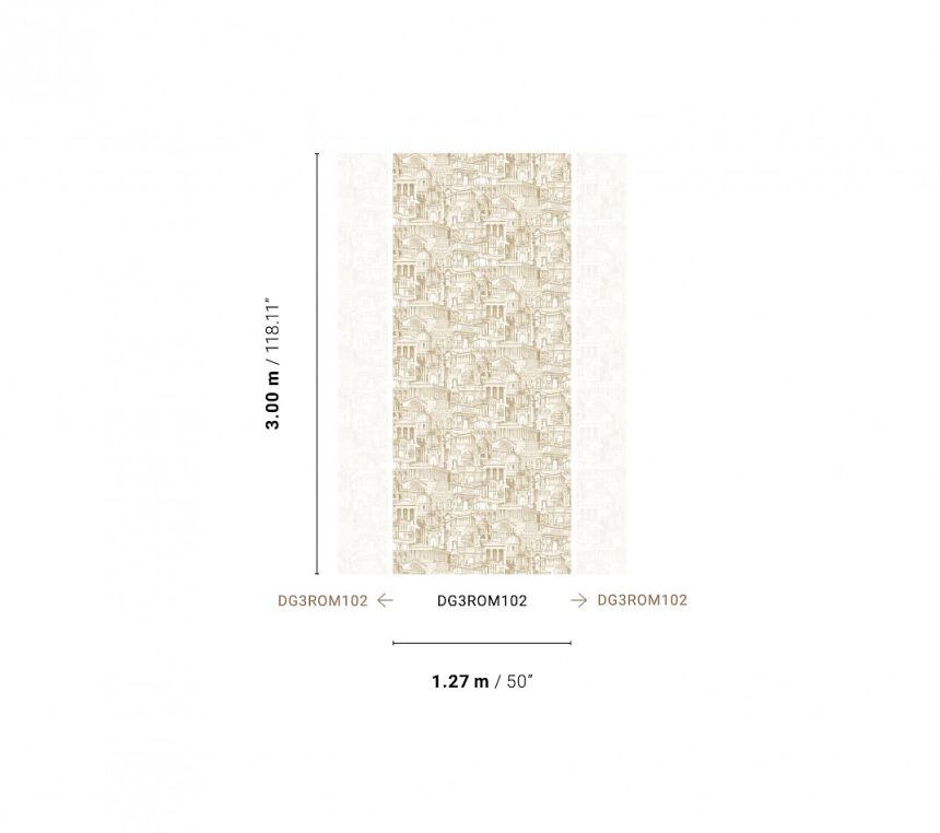 Beige wall mural, Historical houses, DG3ROM102, Wall Designs III, Khroma by Masureel