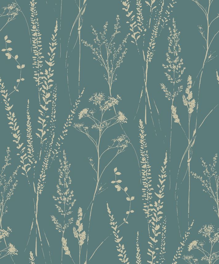 Green wallpaper with grasses, A64202, Vavex 2025