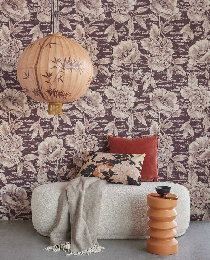 Luxury purple wallpaper with flowers, 333415, Emerald, Eijffinger