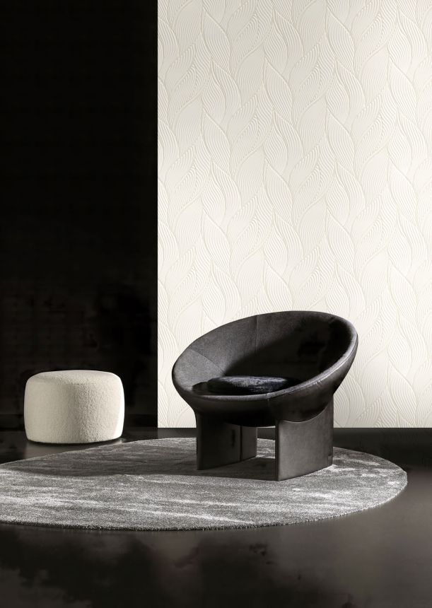 Luxury beige wallpaper, leaves, Z18904, Trussardi 7, Zambaiti Parati