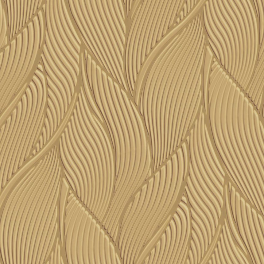 Luxury gold wallpaper, leaves, Z18910, Trussardi 7, Zambaiti Parati